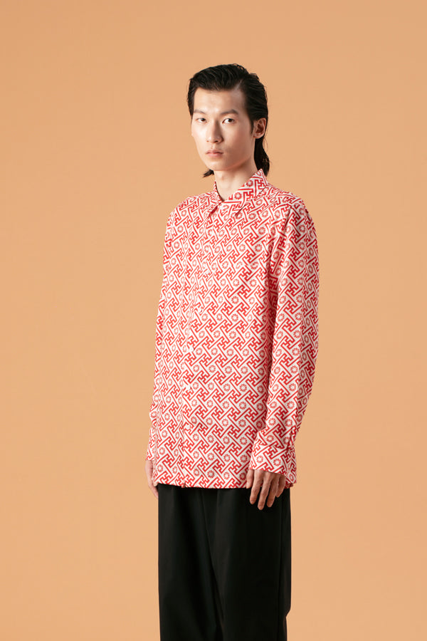 MEN SHIRT REGULER FIT L/S BANJI MERAH