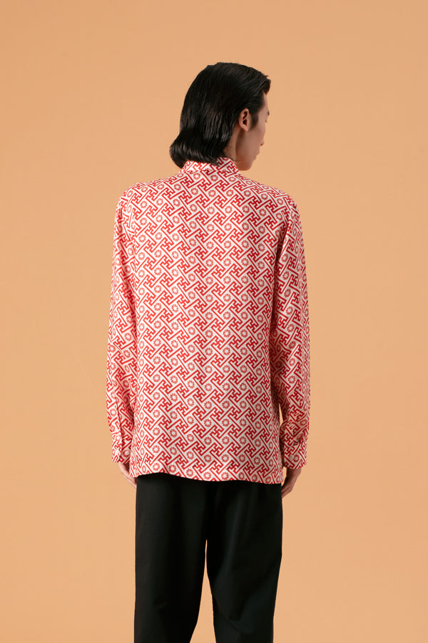 MEN SHIRT REGULER FIT L/S BANJI MERAH
