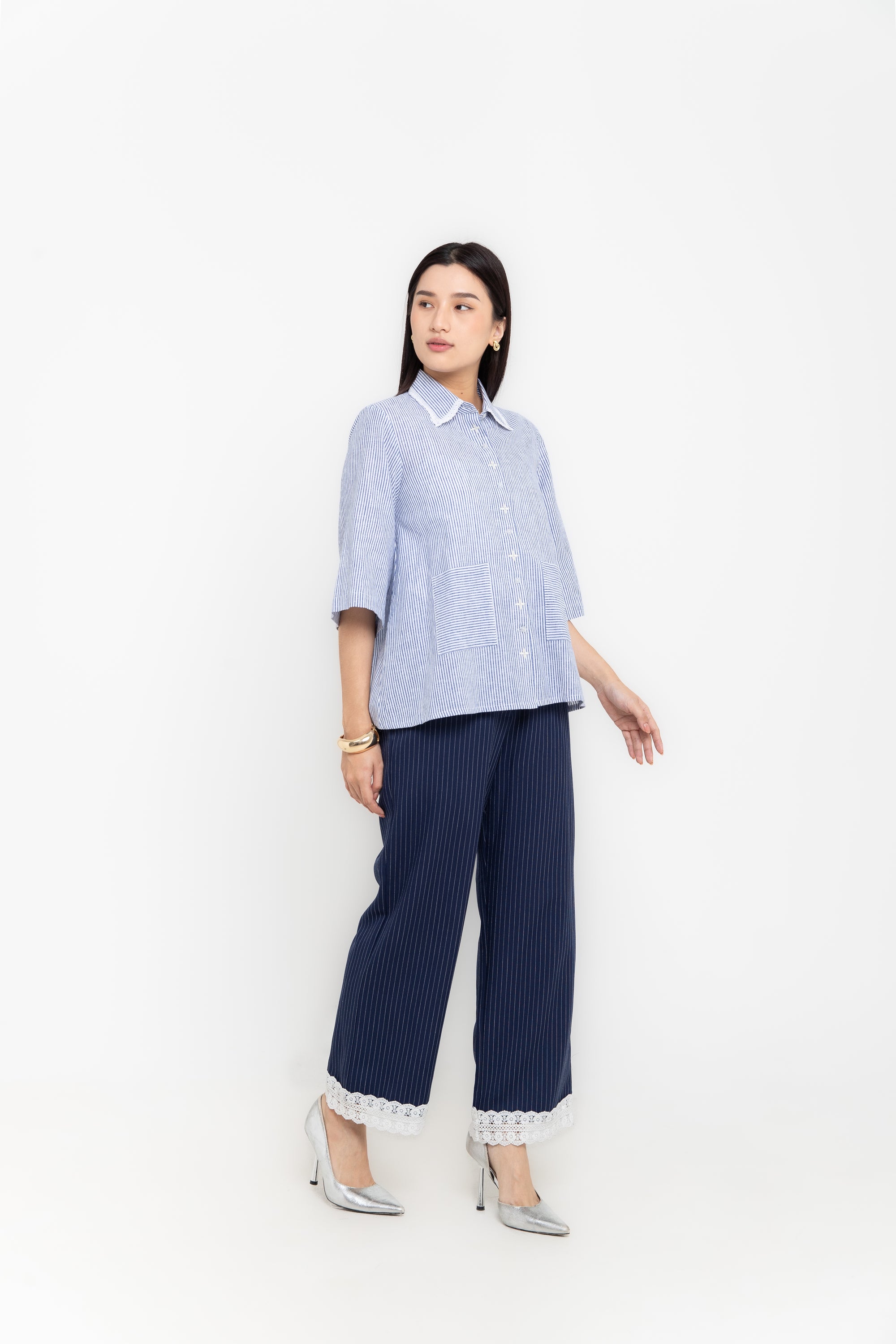 INDIRA SHIRT BLUE STRIPES