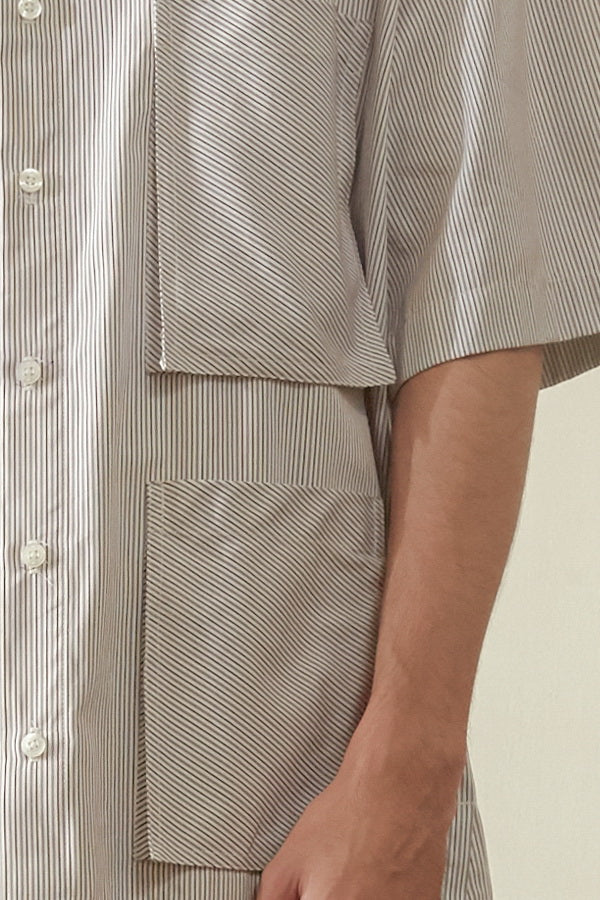 CRU MULTI POCKET SHIRT STRIPE CAKIYAR