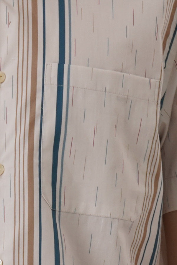 MENS SHIRT SS KATUN LURIK UDAN LIRIS CREAM