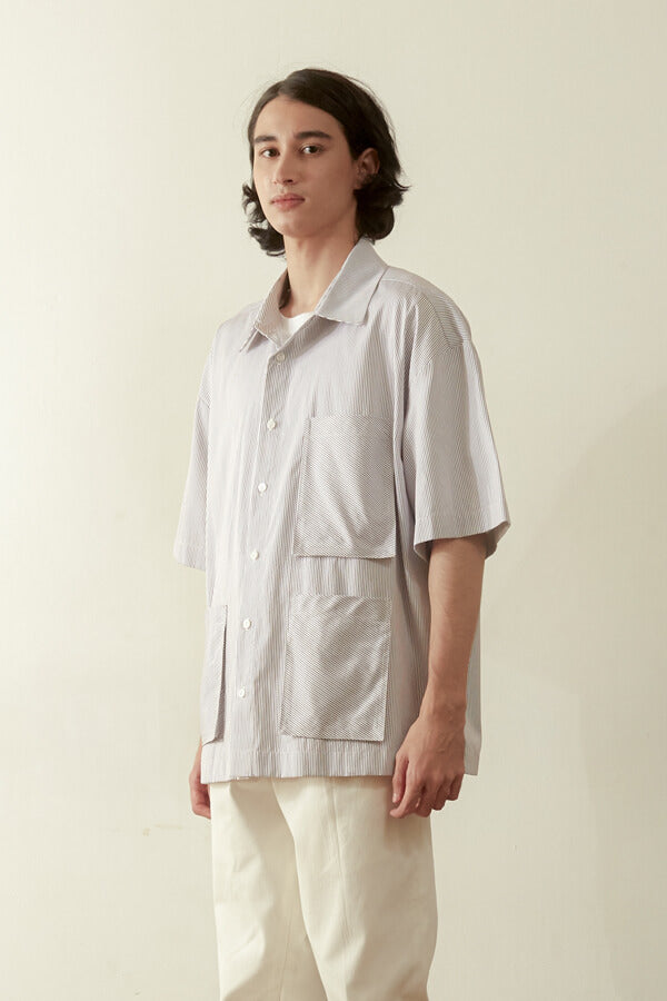 CRU MULTI POCKET SHIRT STRIPE CAKIYAR