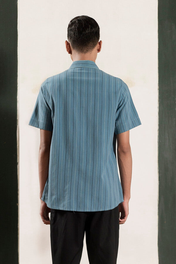 MEN SHIRT S/S LURIK GREY