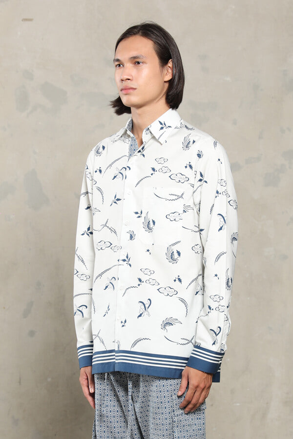 MENS SHIRT LS GAURI CREAM