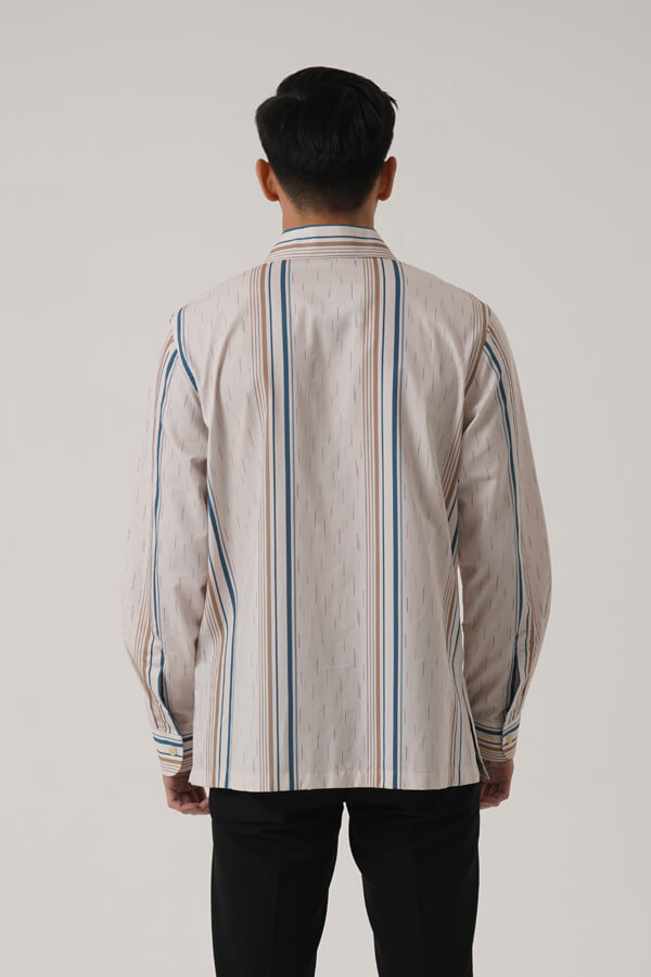 MENS SHITR LS KATUN LURIK UDAN LIRIS CREAM