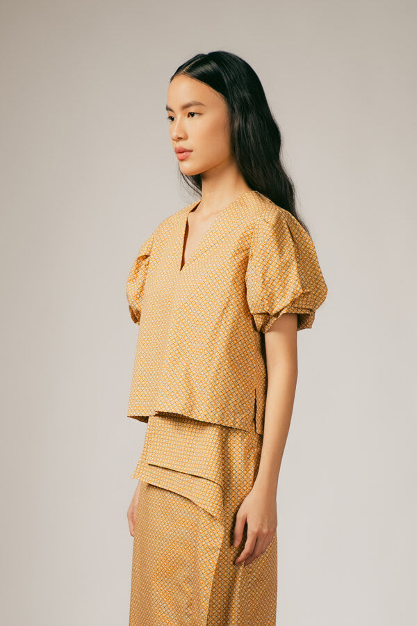 LIMA PUFF TOP BROWN