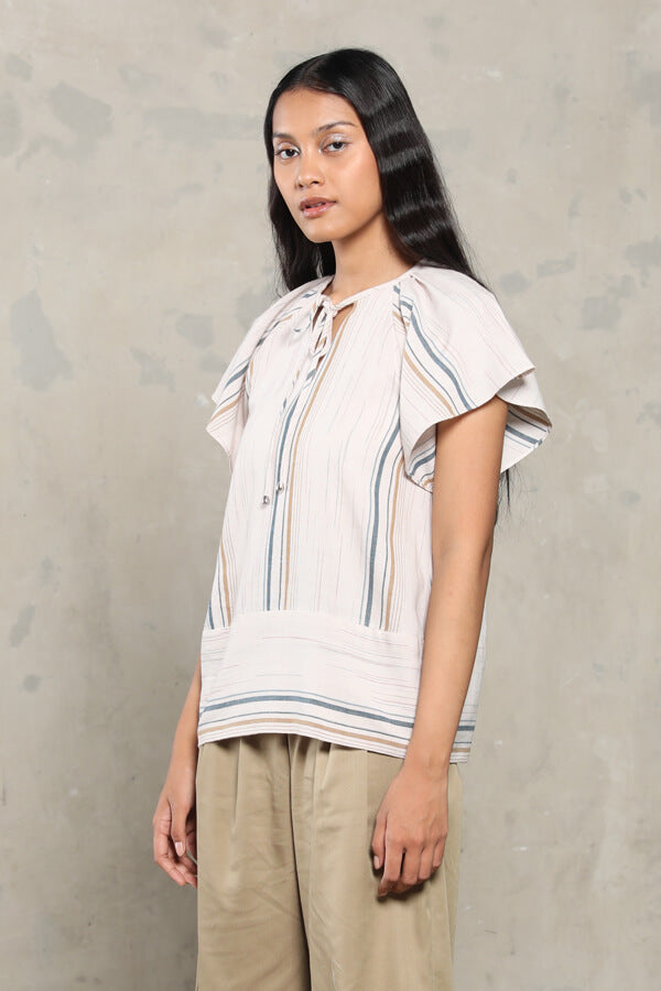 PIPER TOP LURIK UDAN LIRIS CREAM