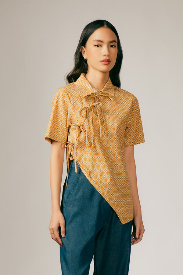 MANDARIN STRING TOP BROWN