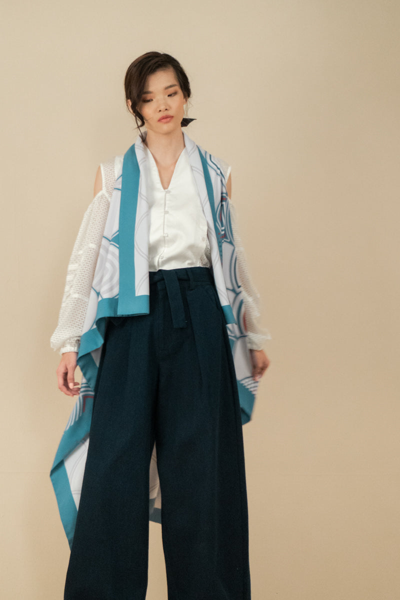 LONG CAPE POLYESTER PRINT/SS042-20