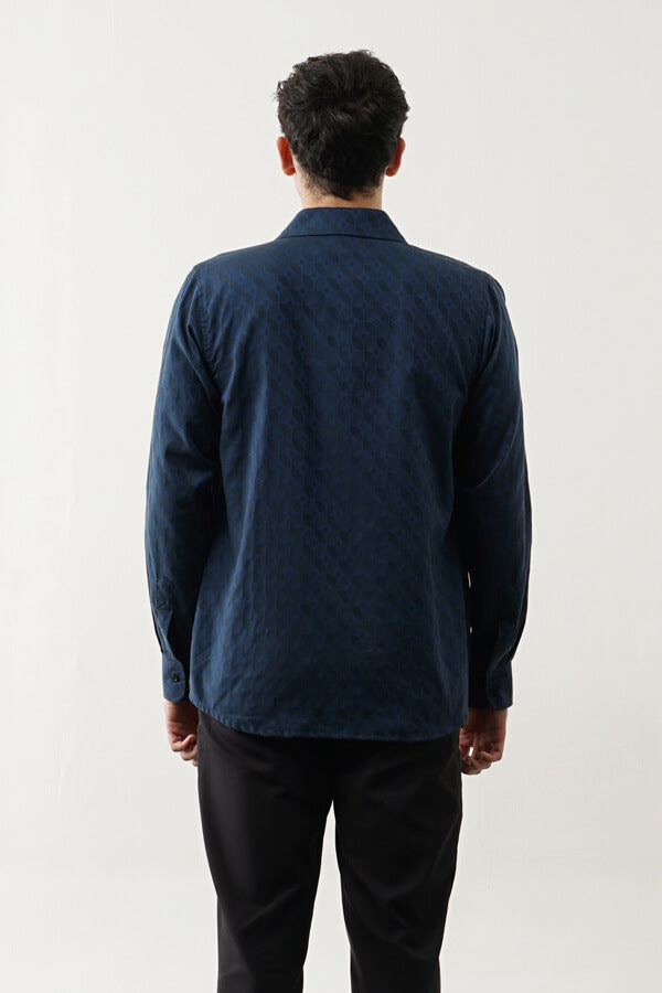 SYALDO SHIRT JACQUARD KAWUNG NAVY DANADYAKSA