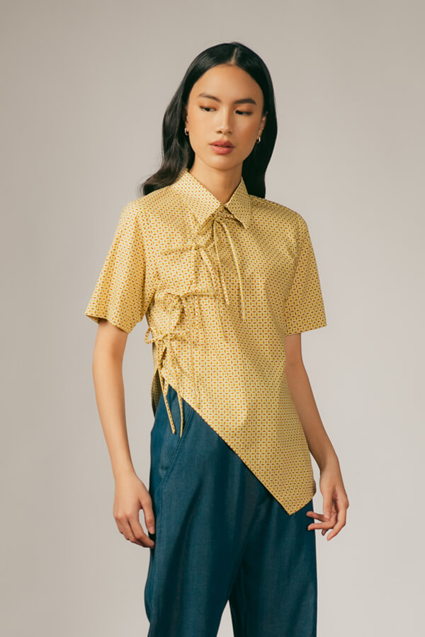 MANDARIN STRINGS TOP YELLOW