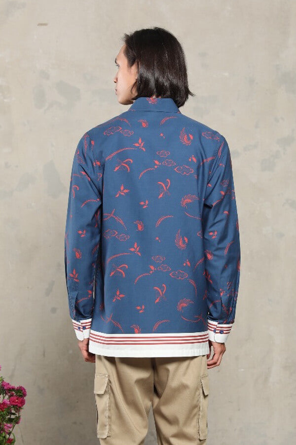 MENS SHIRT LS GAURI NAVY